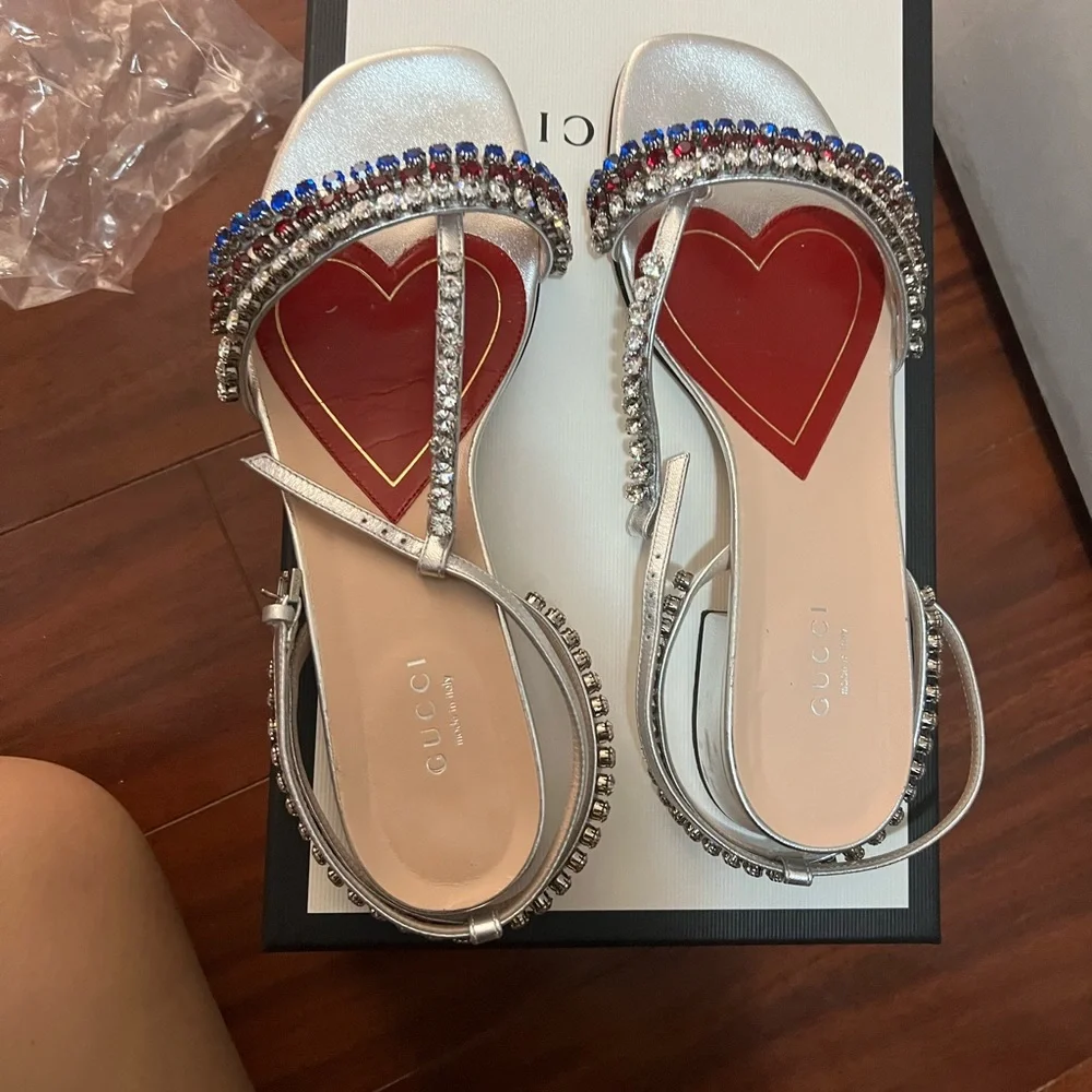 Gucci funky rhinestone shoes wore once - Picture 2 of 5